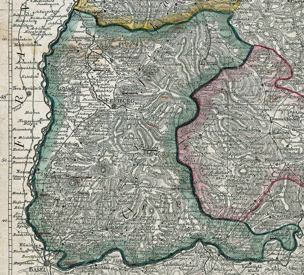1832 Karte vom Oberrheinkreis